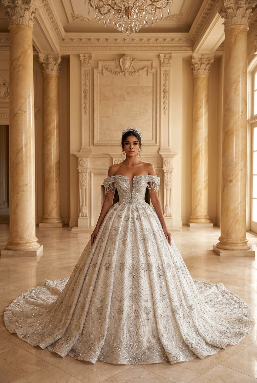 Aurore wedding gown by DILWIEN BRIDAL