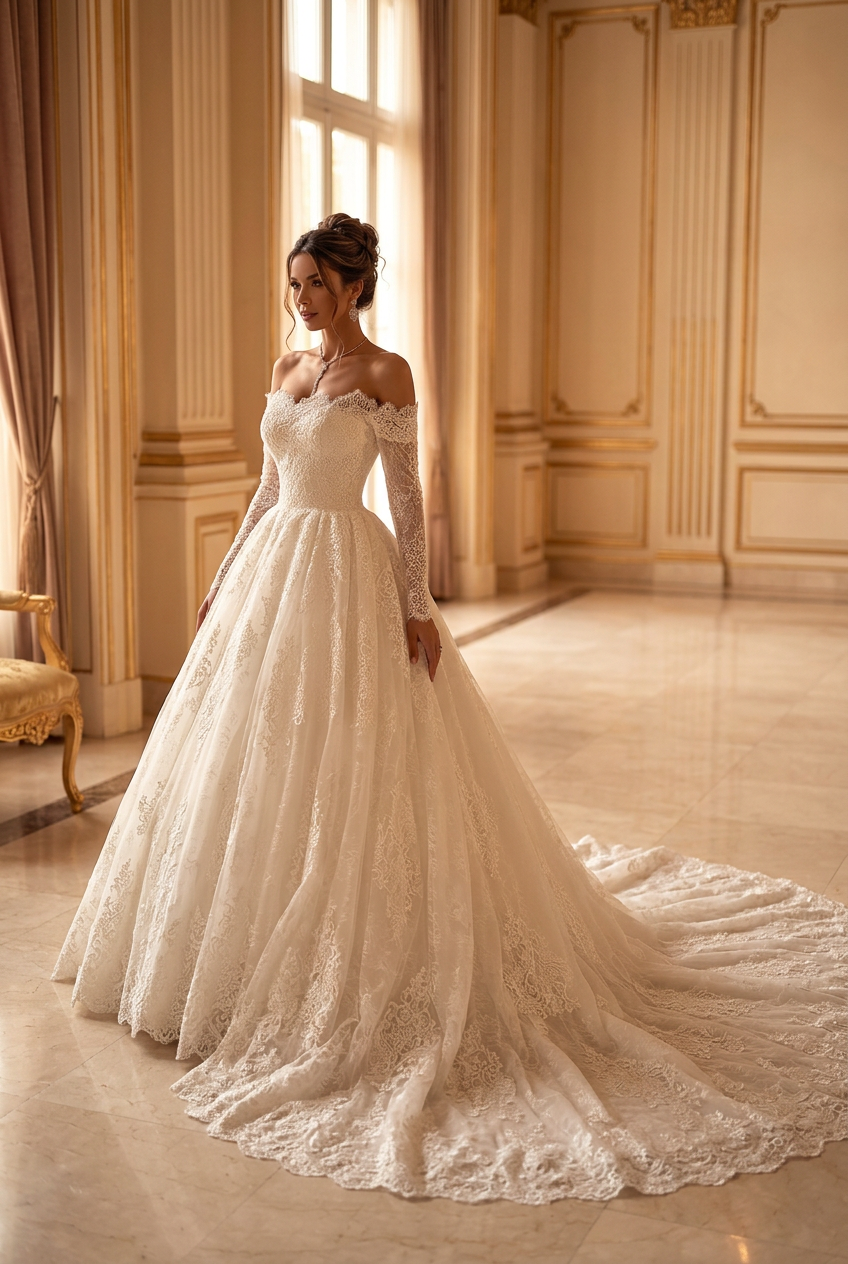 Blanche wedding gown by DILWIEN BRIDAL