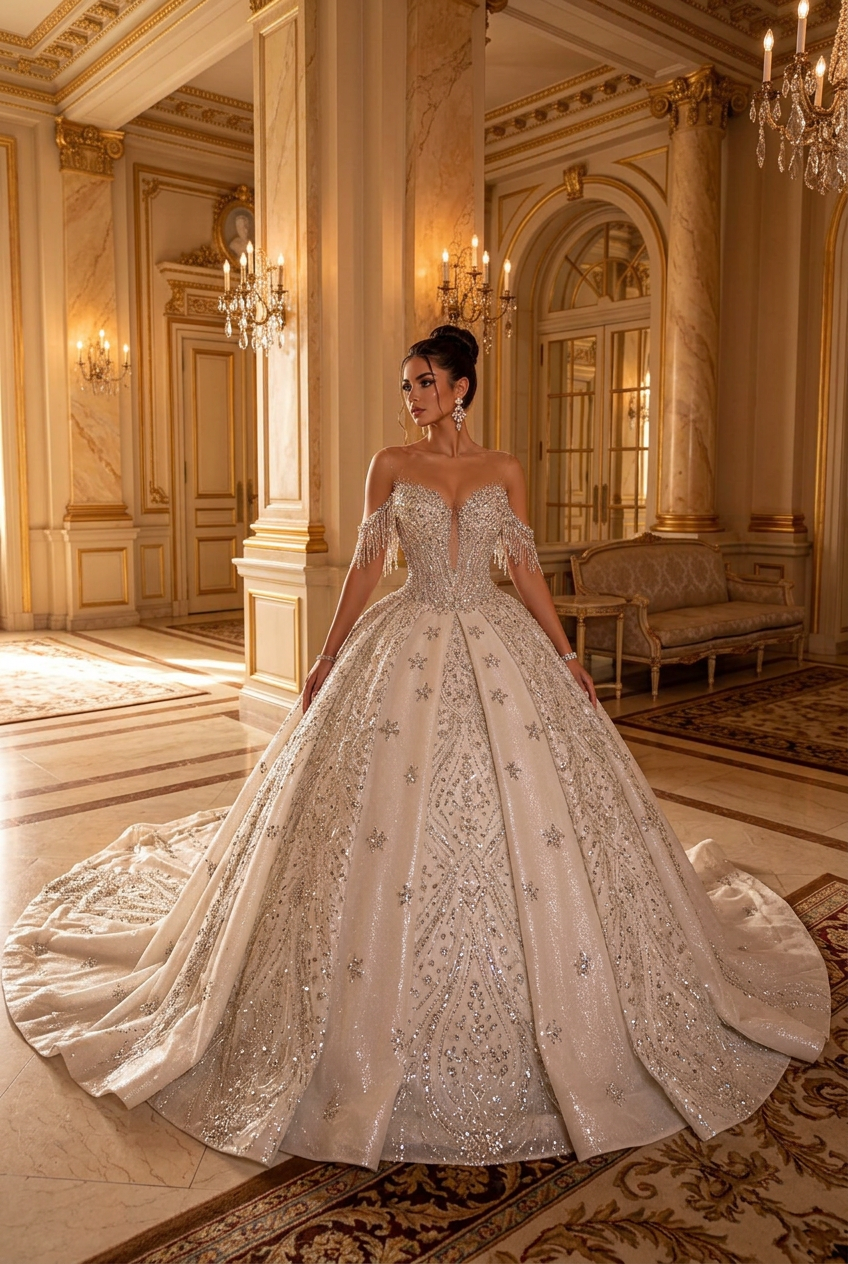 Cristalle wedding gown by DILWIEN BRIDAL
