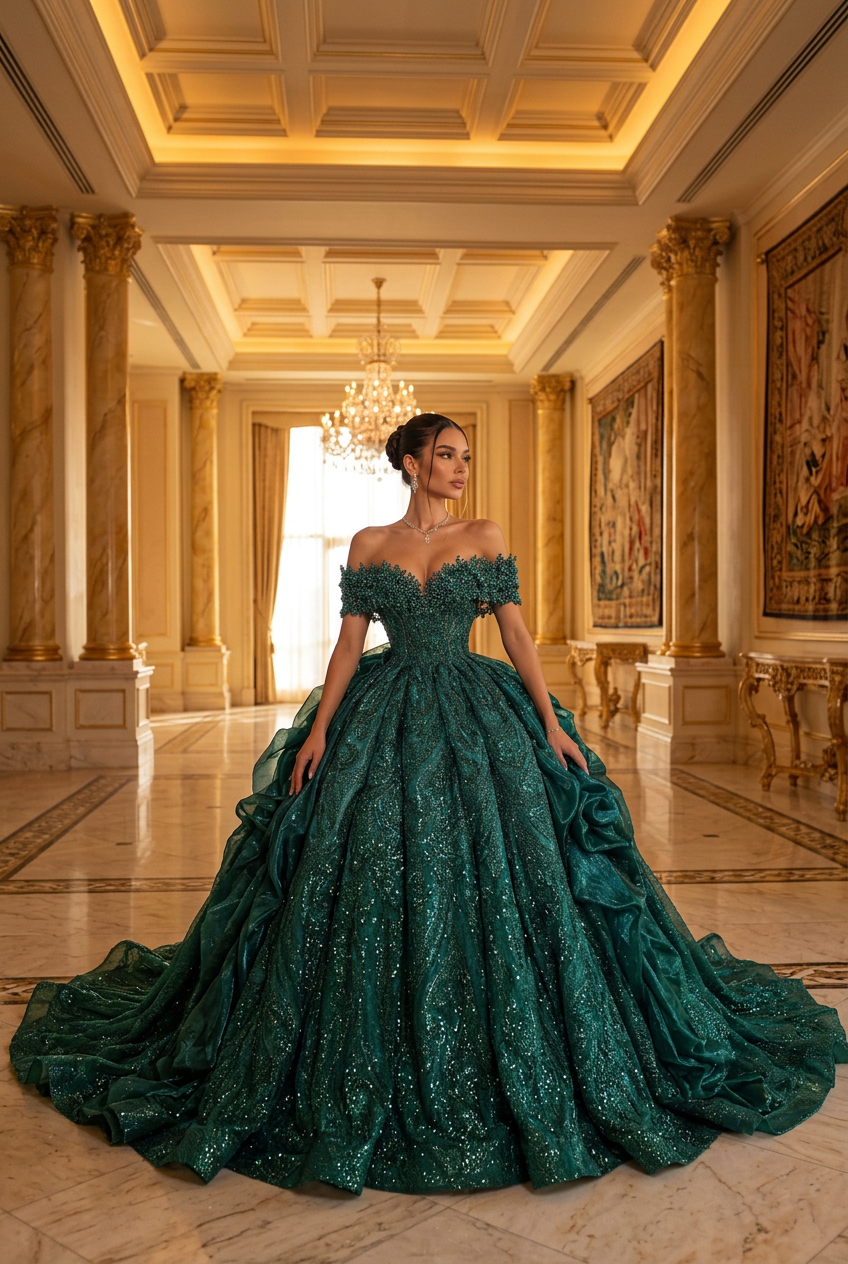Esmeralda wedding gown by DILWIEN BRIDAL
