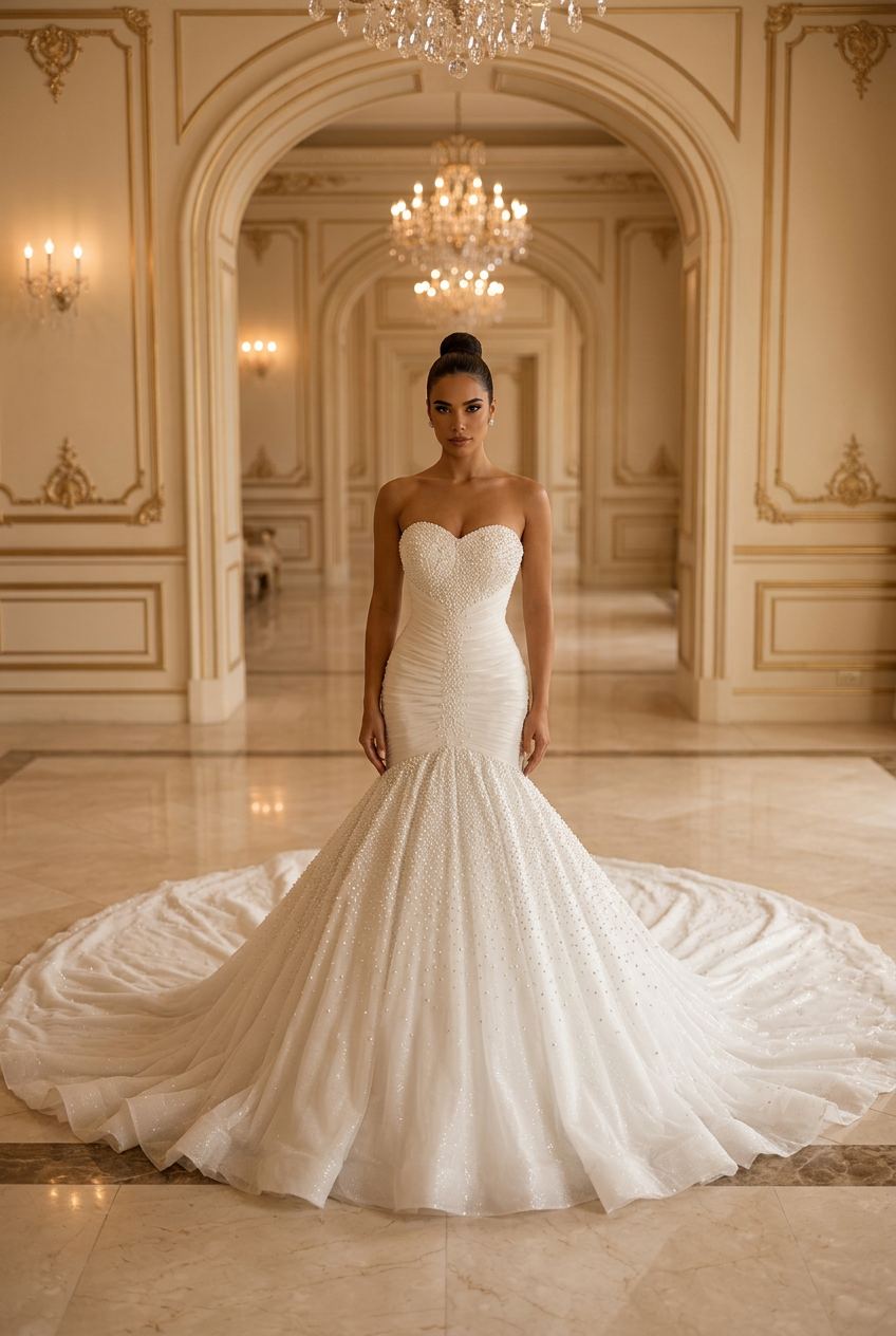 Neve wedding gown by DILWIEN BRIDAL