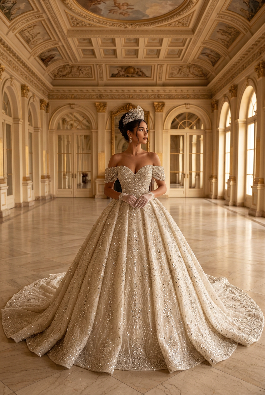 Reina wedding gown by DILWIEN BRIDAL